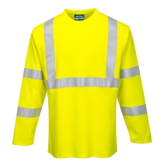 T-shirt manches longues haute visibilité ignifugé FR Jaune – Portwest FR96