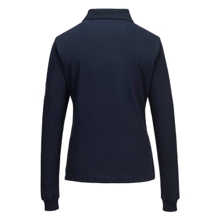 Polo femme manches longues ignifugé antistatique arc électrique Marine – Portwest FR758