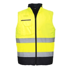 Gilet bodywarmer haute visibilité bicolore classe 2 Jaune/marine – Portwest S267