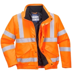 Blouson haute visibilité matelassé imperméable classe 3 rail Orange – Portwest RT32