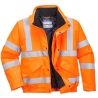 Blouson haute visibilité matelassé imperméable classe 3 rail Orange – Portwest RT32