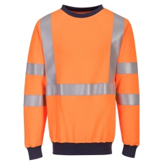 Sweatshirt ignifugé haute visibilité multirisque classe 3 Orange – Portwest FR703