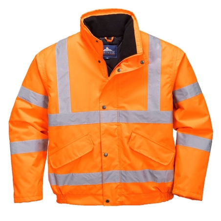Blouson haute visibilité matelassé imperméable classe 3 rail Orange – Portwest RT32