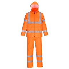 Ensemble de pluie enroulable haute visibilité classe 3 Orange – Portwest H448