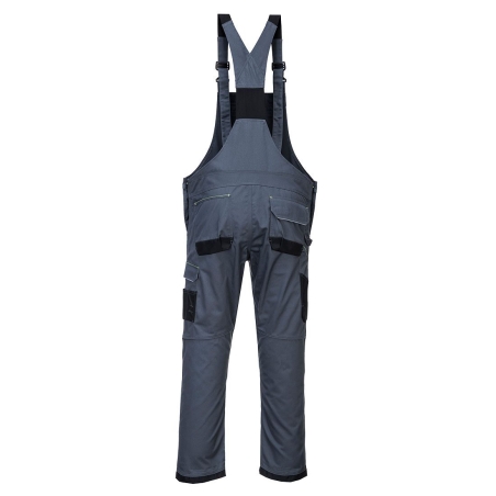 Cotte à bretelles de travail multipoches avec genouillères Gris zoom/noir – Portwest PW346