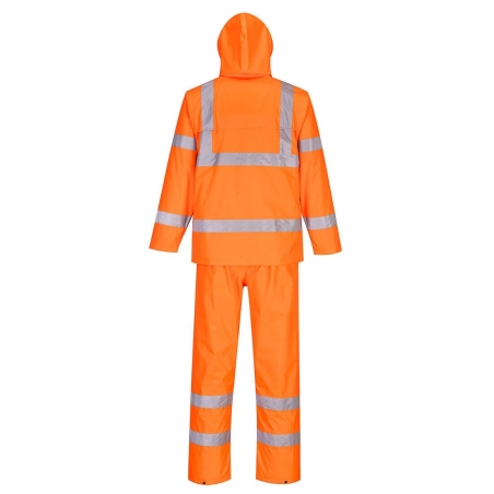 Ensemble de pluie enroulable haute visibilité classe 3 Orange – Portwest H448