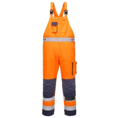 Cotte à bretelles haute visibilité multipoches classe 2 Orange/marine – Portwest TX52