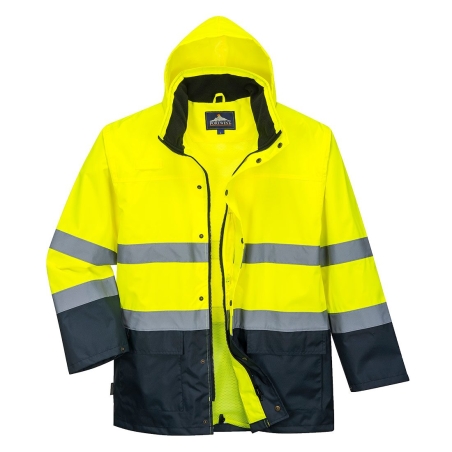 Veste de pluie haute visibilité bicolore classe 3 Jaune/marine – Portwest S166