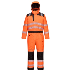 Combinaison d'hiver haute visibilité classe 3 grand froid Orange/noir – Portwest PW352