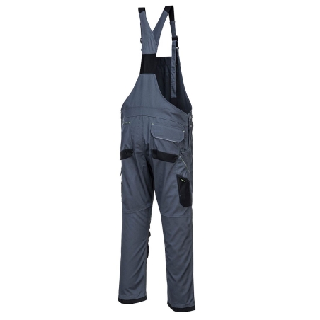 Cotte à bretelles de travail multipoches avec genouillères Gris zoom/noir – Portwest PW346