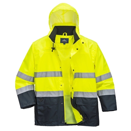 Veste de pluie haute visibilité bicolore classe 3 Jaune/marine – Portwest S166