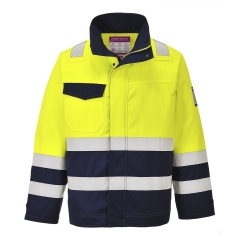 Veste haute visibilité ignifugée antistatique arc électrique Jaune/marine – Portwest MV25