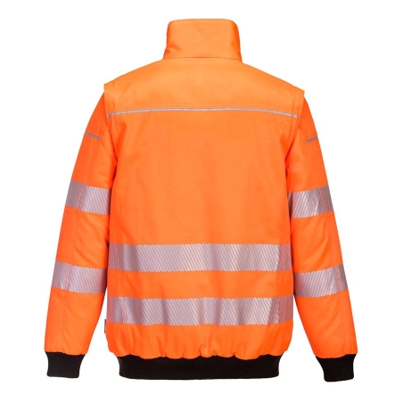 Blouson haute visibilité 3-en-1 avec bodywarmer polaire amovible Orange/noir – Portwest PW302