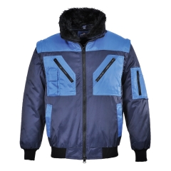 Blouson pilote bicolore manches amovibles multipoches Marine – Portwest PJ20