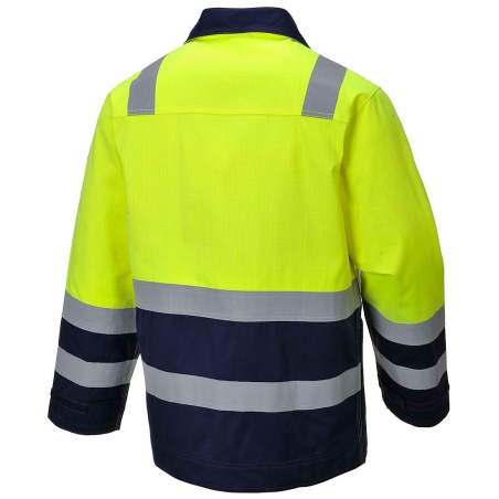 Veste haute visibilité ignifugée antistatique arc électrique Jaune/marine – Portwest MV25