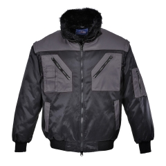 Blouson pilote bicolore manches amovibles multipoches Noir/gris – Portwest PJ20