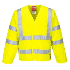Gilet haute visibilité manches longues antistatique résistant à la flamme Jaune – Portwest FR85