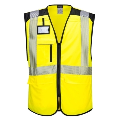 Gilet multipoches haute visibilité classe 2 PW3 Jaune/noir – Portwest PW309