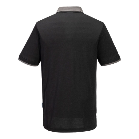 Polo manches courtes coupe active interlock poly-coton Noir/zoom gris – Portwest PW210