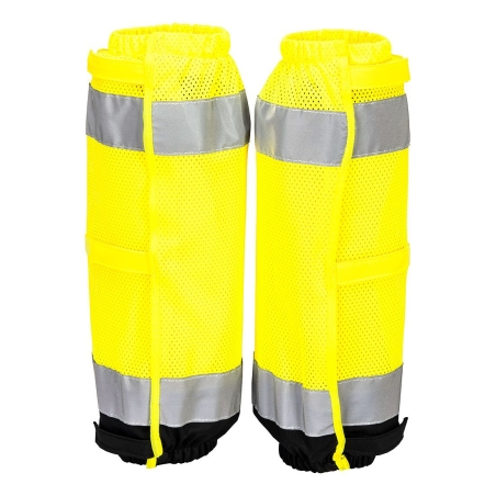 Guêtres haute visibilité contrastées avec bandes réfléchissantes Jaune/noir – Portwest HV389
