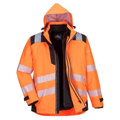 Parka 3-en-1 haute visibilité classe 3 imperméable Orange/noir – Portwest PW365
