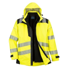 Parka 3-en-1 haute visibilité classe 3 imperméable Jaune/noir – Portwest PW365
