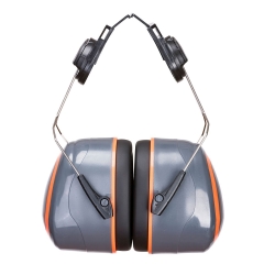 Coquilles anti-bruit HV Extreme sur fixation casque SNR 33 dB Gris/orange – Portwest PW62