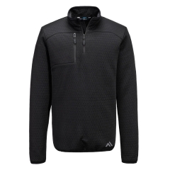 Sweatshirt texturé quart de zip anti-boulochage Noir – Portwest KX376