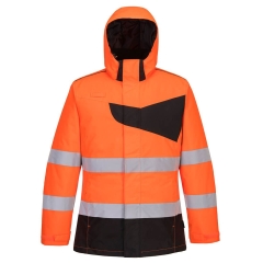 Parka haute visibilité grand froid imperméable classe 3 Orange/noir – Portwest PW261