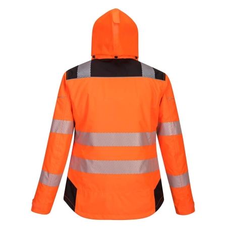 Parka d'hiver haute visibilité femme imperméable classe 2 Orange/noir – Portwest PW382