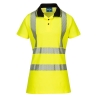 Polo femme haute visibilité bande HiVisTex Pro classe 2 Jaune/noir – Portwest LW72