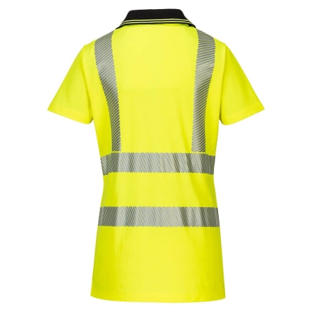 Polo femme haute visibilité bande HiVisTex Pro classe 2 Jaune/noir – Portwest LW72