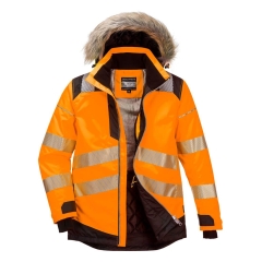 Parka d'hiver haute visibilité isolée classe 3 Orange/noir – Portwest PW369