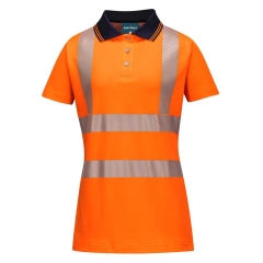 Polo femme haute visibilité bande HiVisTex Pro classe 2 Orange/noir – Portwest LW72