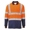Polo bicolore manches longues haute visibilité classe 2 Orange/marine – Portwest S279