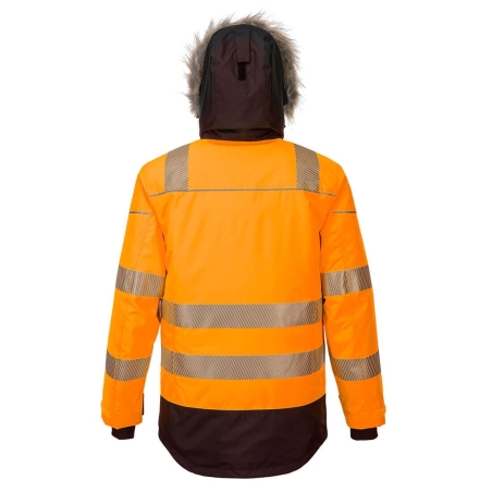 Parka d'hiver haute visibilité isolée classe 3 Orange/noir – Portwest PW369