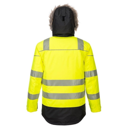 Parka d'hiver haute visibilité isolée classe 3 Jaune/noir – Portwest PW369