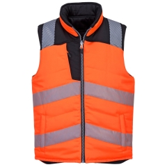 Bodywarmer réversible haute visibilité classe 2 Orange/noir – Portwest PW374