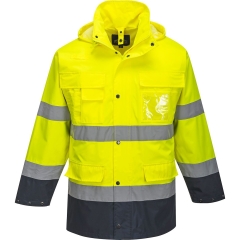 Parka haute visibilité 3 en 1 avec polaire amovible Jaune/marine – Portwest S162