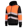 Sweat à capuche zippé haute visibilité classe 1 doublé Orange/noir – Portwest PW377