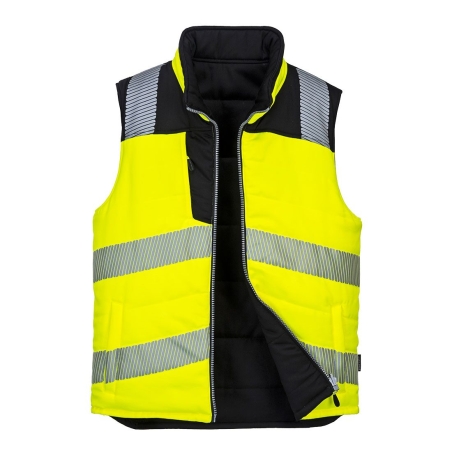 Bodywarmer réversible haute visibilité classe 2 Jaune/noir – Portwest PW374