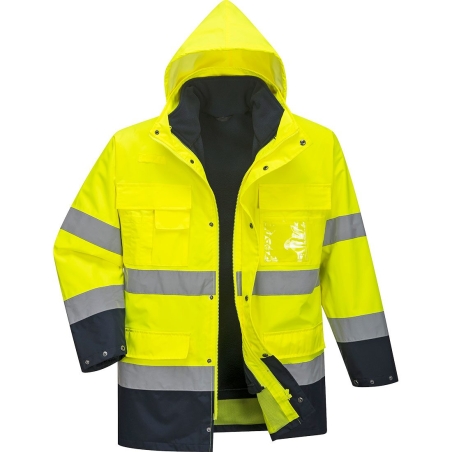 Parka haute visibilité 3 en 1 avec polaire amovible Jaune/marine – Portwest S162