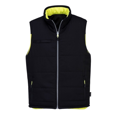 Bodywarmer réversible haute visibilité classe 2 Jaune/noir – Portwest PW374