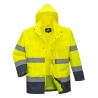 Parka haute visibilité 3 en 1 avec polaire amovible Jaune/marine – Portwest S162