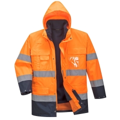 Parka haute visibilité 3 en 1 avec polaire amovible Orange/marine – Portwest S162
