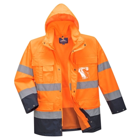 Parka haute visibilité 3 en 1 avec polaire amovible Orange/marine – Portwest S162