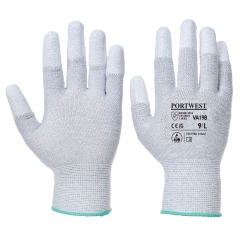 Gant antistatique fingertip enduit PU pour distributeur automatique Gris – Portwest VA198