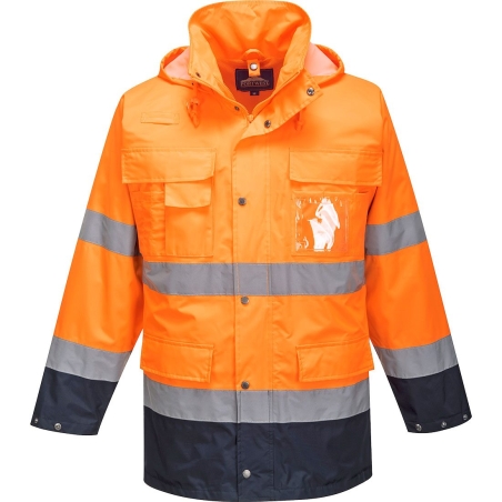Parka haute visibilité 3 en 1 avec polaire amovible Orange/marine – Portwest S162