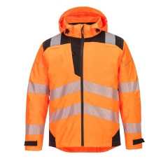 Veste de pluie imperméable respirante haute visibilité classe 3 Orange/noir – Portwest PW360