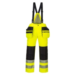 Pantalon d'hiver isolant haute visibilité classe 2 à bretelles Jaune/noir – Portwest PW351